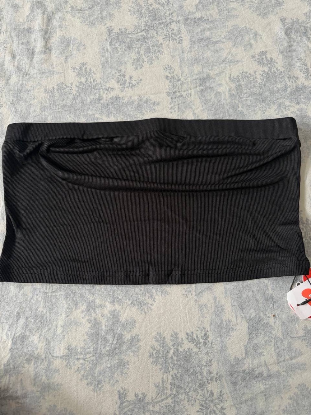 Cider Black Ribbed Strapless Tube Top 0XL